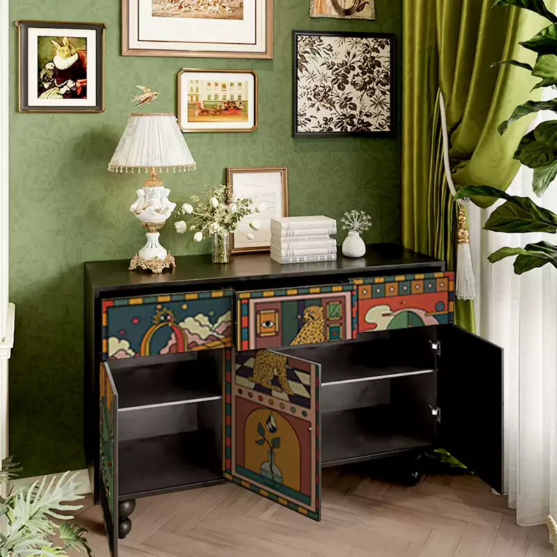 Buffet Modern, Noir / multicolore