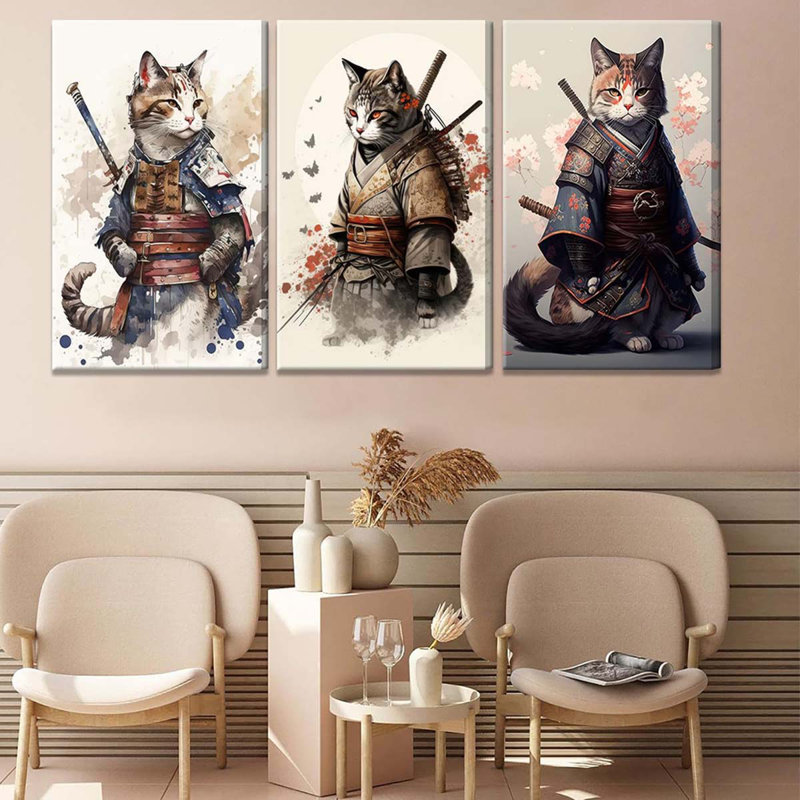 3 Piece Wrapped Canvas Print, 60 cm H x 40 cm W