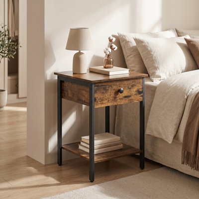 Nedra 40cm W Manufactured Wood Bedside Table