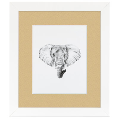 White Wood Matte Picture Frame with Mat