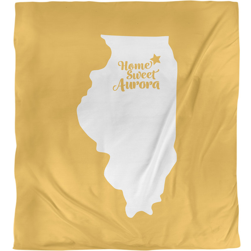 Housse de couette simple aurora Illinois, Housse de couette pour grand lit, Jaune, Polyester brossé