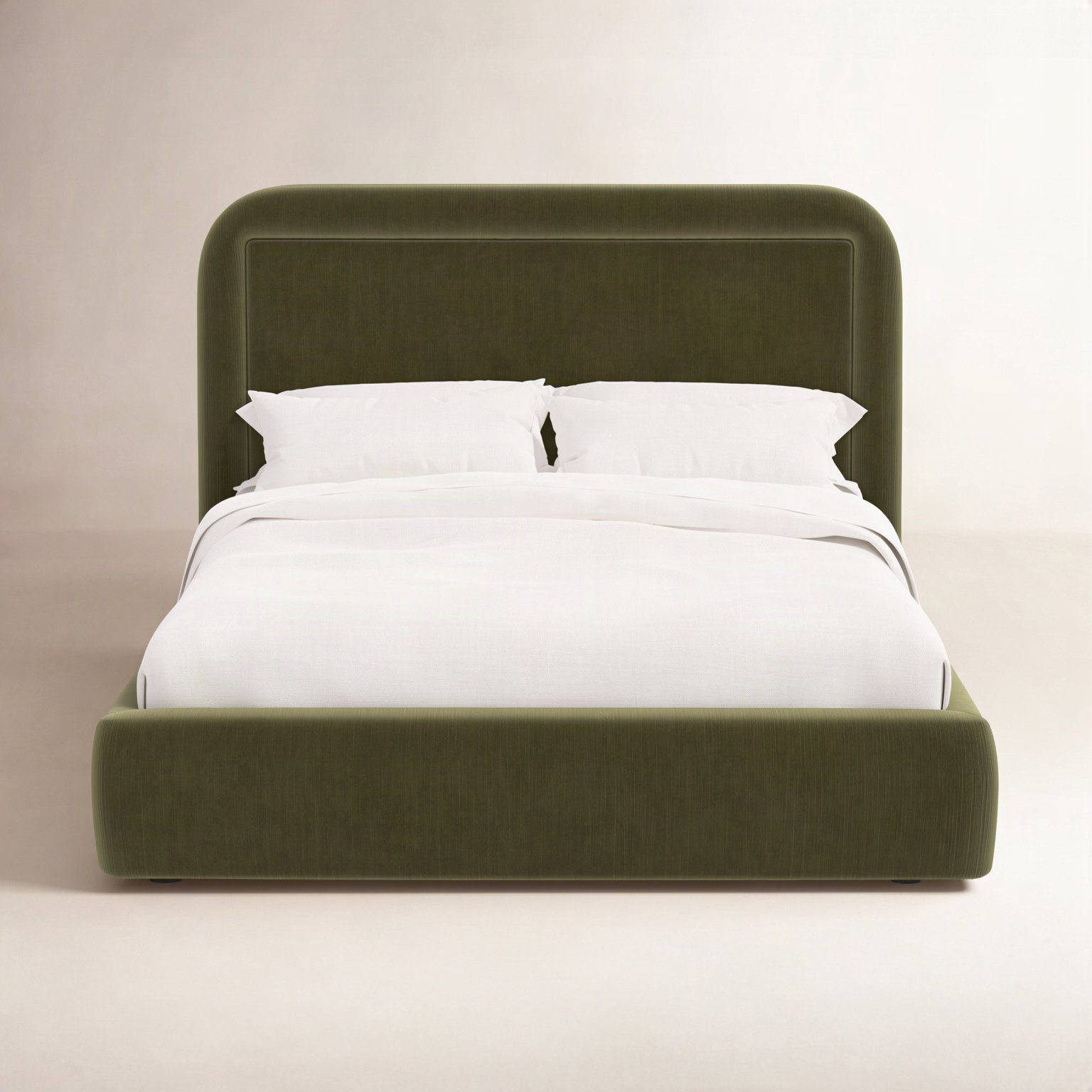 Stoffer Home x Cloth & Co. Marisa Bed, Moss Performance Velvet, Full
