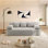 Canapé sans cadre 78,7 po, canapé-lit convertible 2-en-1 avec 3 coussins - tissu velours côtelé moelleux, canapé 3 places multifonctionnel pour petits espaces, appartements et chambres à coucher, gris clair