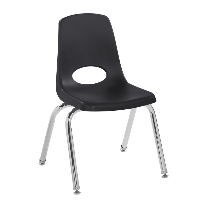 Chaise de classe empilable, 10", Noir, Pivotant et oscille