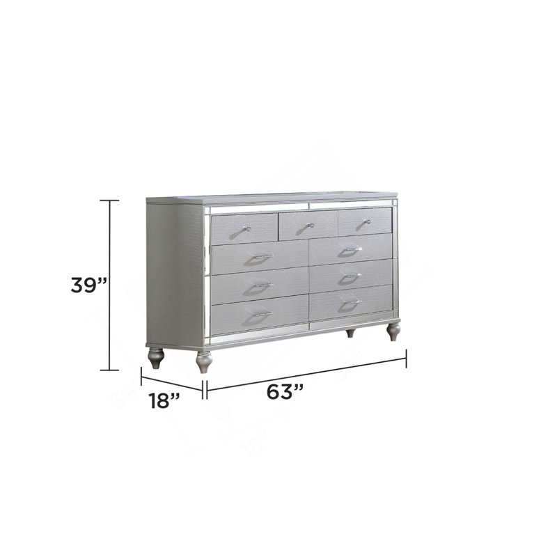 Commode à 6 tiroirs avec miroir Sterling