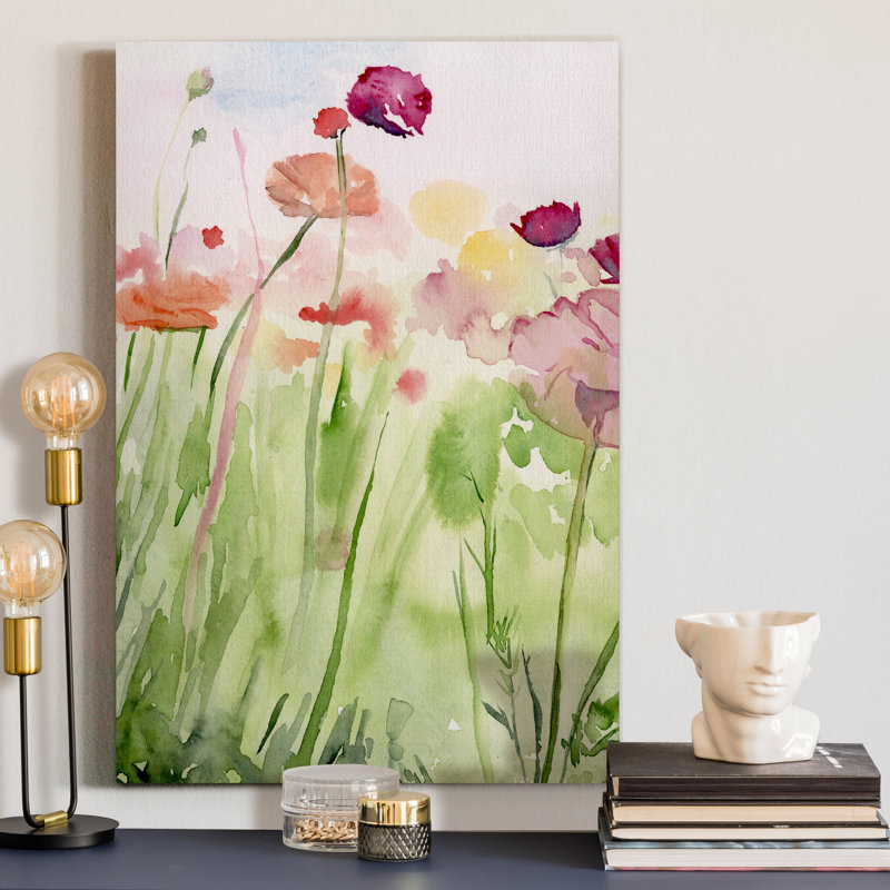 « Between the Watercolor Wildflowers I », reproduction d’art sur toile tendue, H 48 po x l 32 po x P 1 po