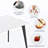 Juvan Modern 5-Piece Rectangular Marble Dining Table Set With 4 Faux Leather Chair-645009055-645212554