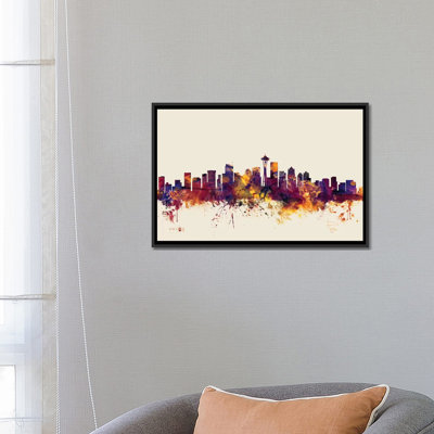 Skyline Series: Seattle, Washington, États-Unis, impression sur toile tendue beige