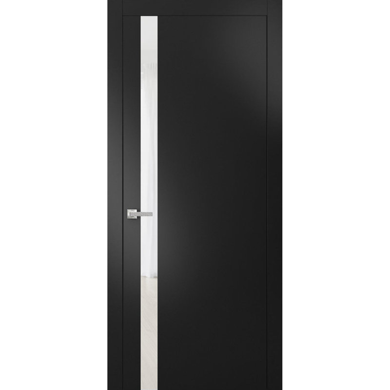 Porte française unie à l'intérieur | Planum 0040 avec verre blanc | Poignée simple à panneau régulier | Portes de salle de bain robustes