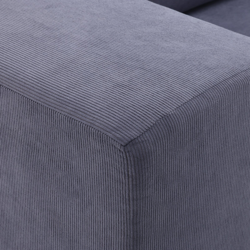 Canapé modulaire en velours côtelé de style modulaire Boneless, Gris