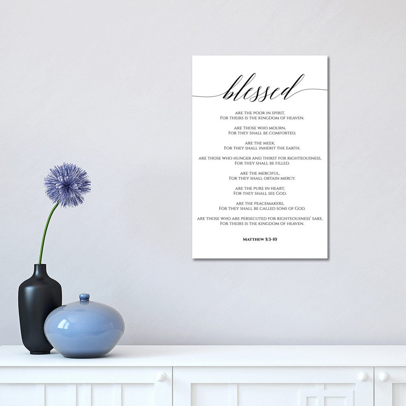Beatitudes, Matthew 5:3-10 by Eden Printables - Painting on Canvas, 101.6 cm H x 66.04 cm W x 1.91 cm D, Wrapped Canvas