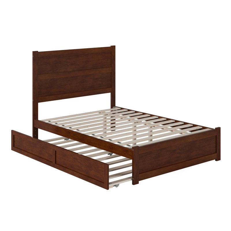 Ivor Solid Wood Trundle Bed, Walnut, Full