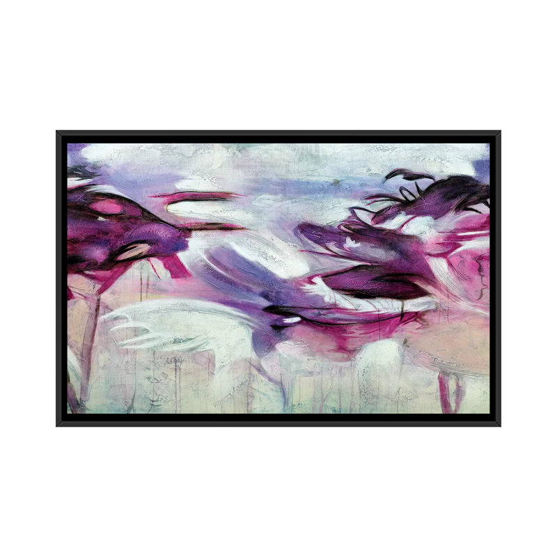 «Jardin Purpura I», impression sur toile, H 18 po x l 26 po x P 1,5 po, Toile avec cadre noir
