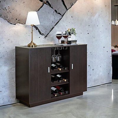 Storage Cabinet With Wine Bottle Rack, Entryway Cabinet