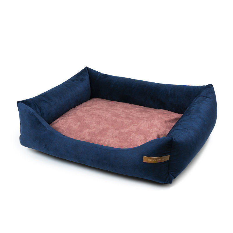 Orthopedic Polyester Pet Bed, 15cm H x 65cm W x 75cm D, Dark Blue/Blue