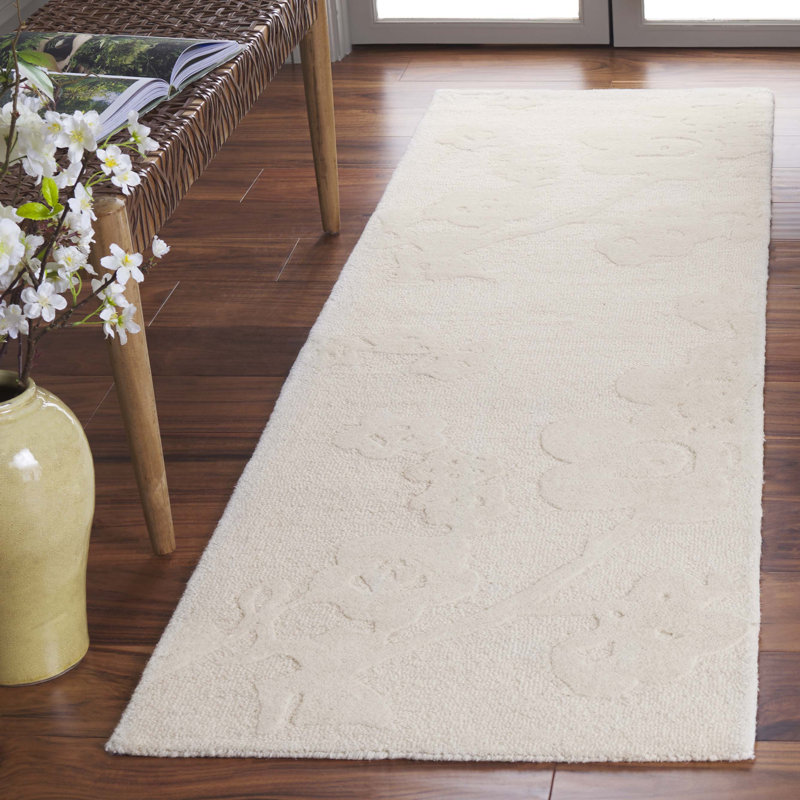 Tapis en laine touffeté à la main Kebbie, Tapis de couloir 2 pi 3 po x 8 pi
