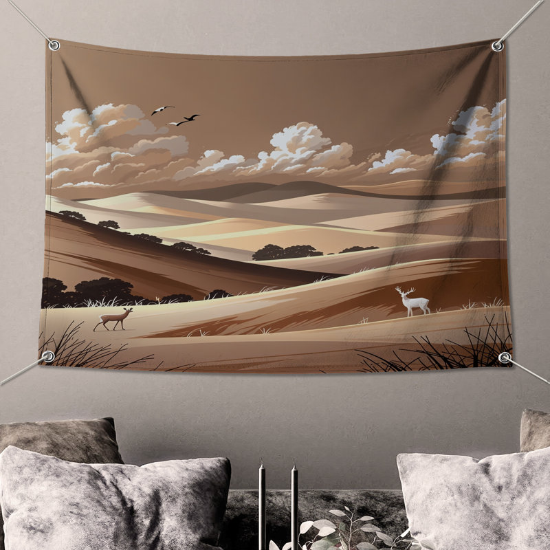 Tapisserie murale Rolling Hills, H 68 po x l 80 po avec 4 œillets