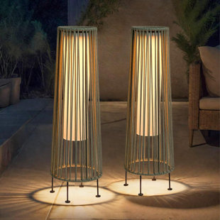 Ensemble de 2 lampes solaires de plancher d'extérieur JHY DESIGN