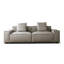 Causeuse-coussin modulable en cuir véritable gris