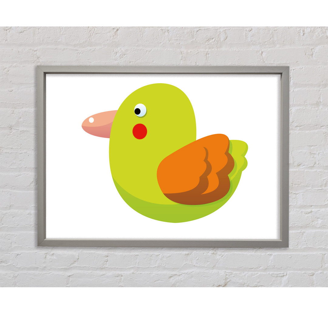 Gerahmtes Poster Rotpunktvogel Baby Blau Kindersachen