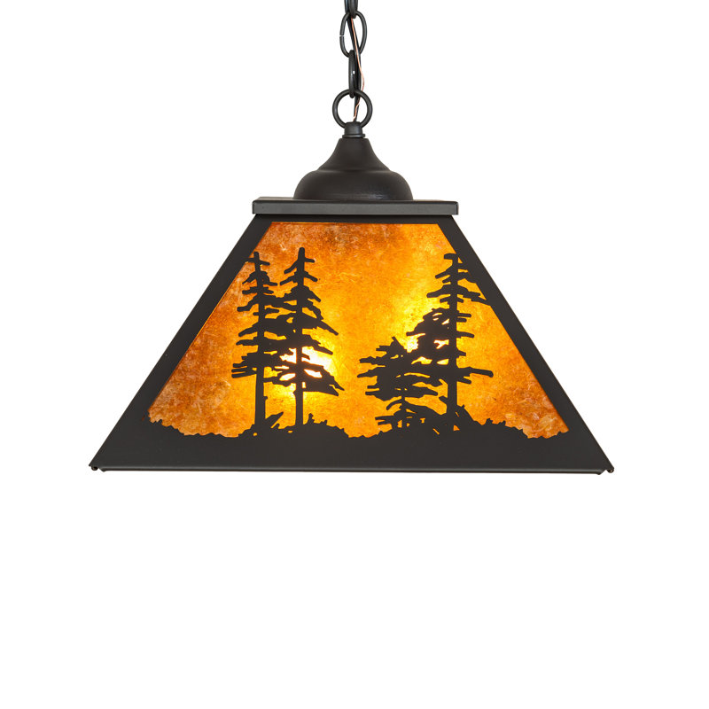 16" Square Tall Pines Pendant