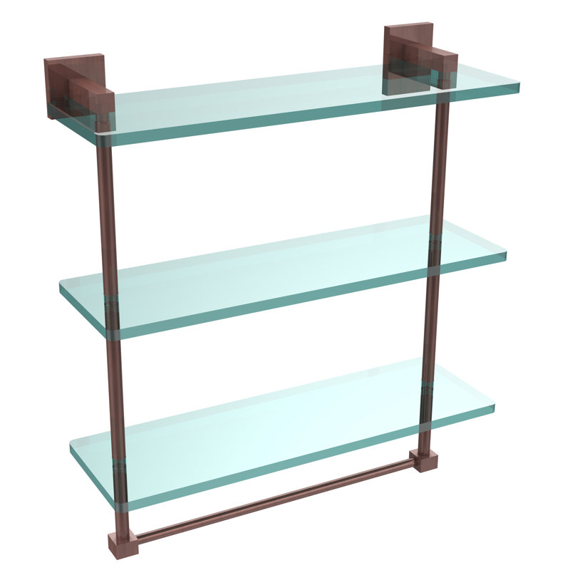 Haranu 3 Piece Tiered Shelf with Towel Bar, Antique Copper