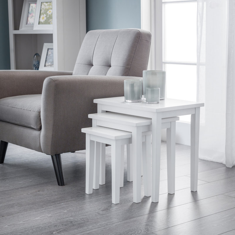 Elvina Solid Wood Nesting Tables, White