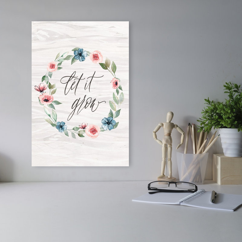 Let It Grow Delicate Elegant Peaceful Flower Landscape, reproduction d'art murale, H 18 po x l 12 po