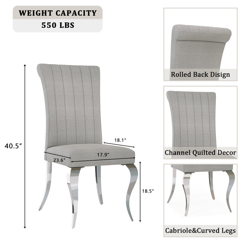 Chaise d'appoint rembourrée en H 18,9 po avec pieds en métal Belknap
