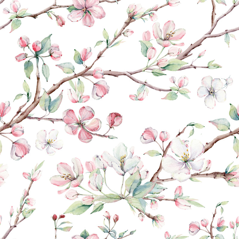 Rouleau de papier peint à peler et coller 10 pi x 24 po Mehar Blossom