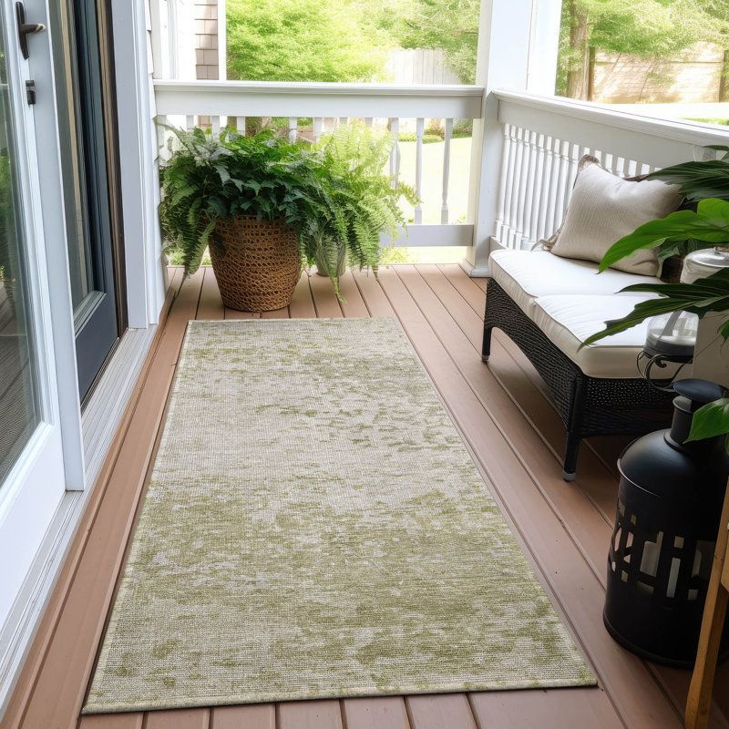 Machine Washable Indoor/Outdoor Xhevrie Beige Rug, Runner 2'3" x 7'6"
