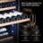 189 Bottle Built-in/Freestanding Single Zone Wine Refrigerator with Adjustable Thermostat, Blue LED Lighting, 16 Removable Beech Wood Shelves, UV-Resistant Glass Door, Quiet Compressor Cooling-122810602