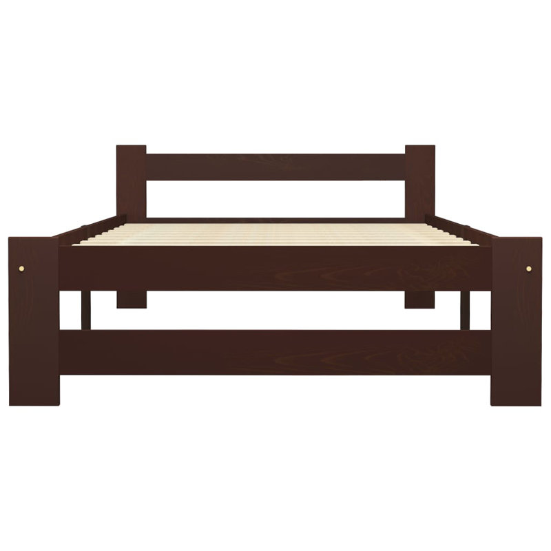 Berna Solid Wood Bed, White, European Single (90 x 200cm)