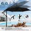Parasol de terrasse à DEL 10 pi avec réglage de l'inclinaison, 6 nervures robustes et auvent en polyester protégé contre les rayons UV, idéal pour la cour, la piscine, la pelouse et le jardin, noir-1526587859