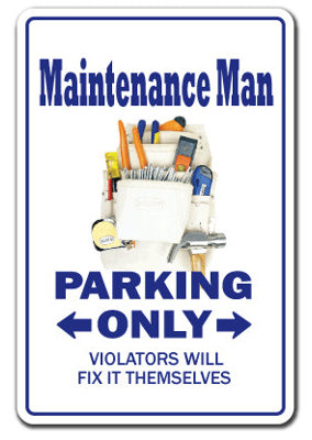 Maintenance Man Novelty Parking Sticker
