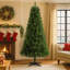 Arbre de Noël artificiel à charnière non éclairé 6 pi: 582 branches en PVC, finition verte, support en plastique à 4 pieds, pour la décoration de Noël intérieure