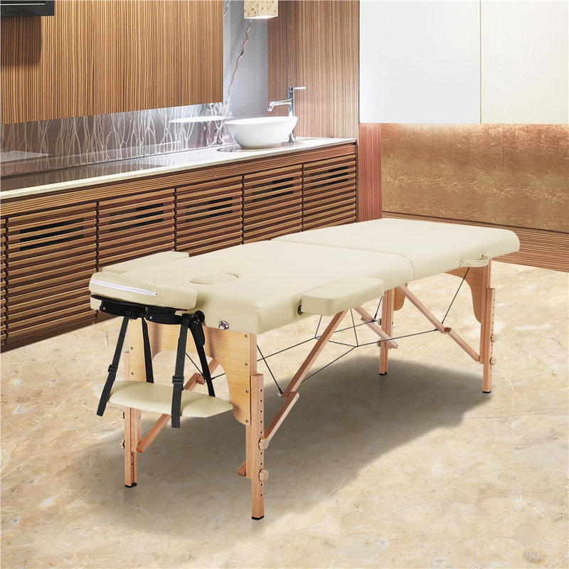 Table de massage portative ajustable avec appui-tête, Noir, H 25,2 po x L 83,9 po x P 32,3 po