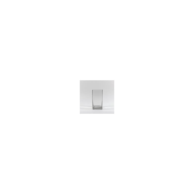 Vase carré en verre, H 8 po x l 4 po x p 4 po