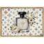 Œuvre florale de parfum noir doré, images de salle de bain glamour, impression sur toile encadrée-131654735-131654736