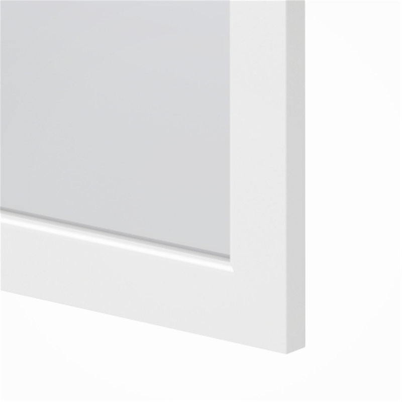 Hollis Wood Flat Wall Mirror, White, 32" x 24"