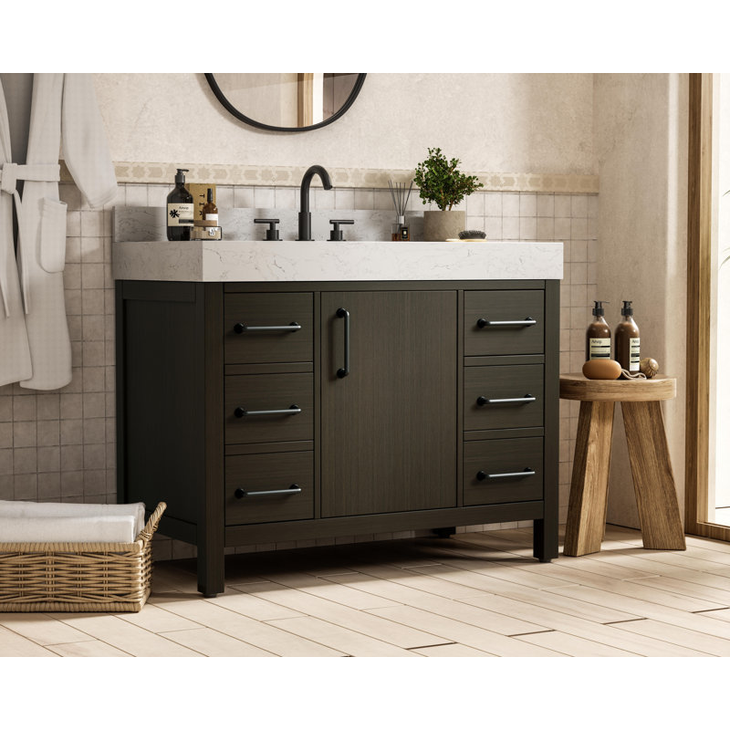 Meuble-lavabo simple 42 po_Traditional_VF60642-BS, Brun moka