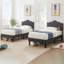 Ensemble de 2 lits simples tapissier à tête de lit ajustable-88103691