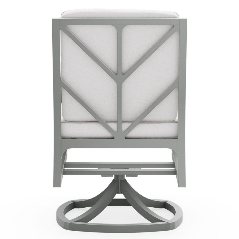 Chaise pivotante de salle à manger avec coussin de siège et de dossier, Huître