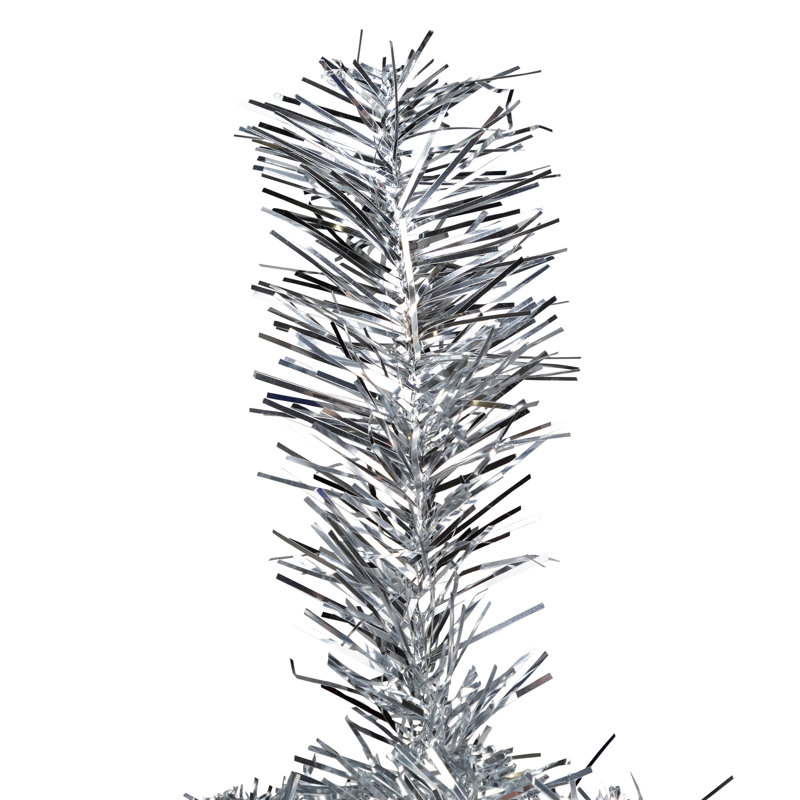 Pre-Lit Artificial Tinsel Christmas Tree - Silver, 7', Not Pre-Lit