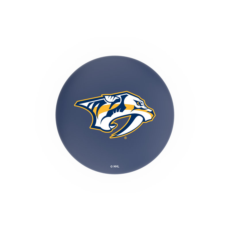 NHL 25" Swivel Bar Stool with Cushion, Black Wrinkle, Chrome, Nashville Predators