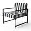 Chaise d'appoint rembourrée rayée noire et blanche Harmony-74203568