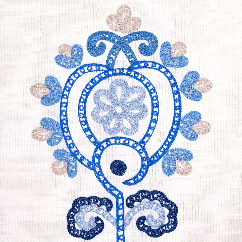 Estrella Embroidery Fabric, Porcelain