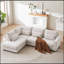 Canapé Canapé convertible en L en forme de L avec pieds en plastique avec 5 coussins et 4 coussins lombaires-1337800857