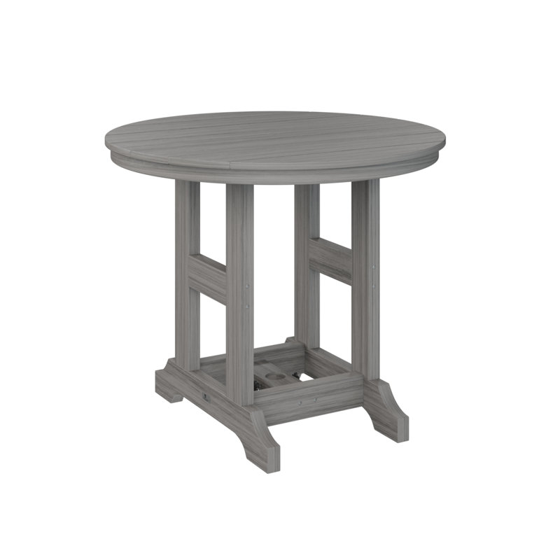 Table de bar ronde Berlin Garden, Bois flottant gris, H 39,5 po x l 38 po x P 38 po
