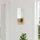 Fulton Single Light Glass Steel Dimmable Armed Sconce